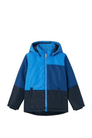 winterjas NKMMAX donkerblauw/hardblauw/blauw