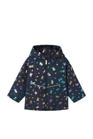 tussenjas NMFMAXI met all over print donkerblauw/roze/wit