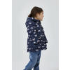 NAME IT MINI winterjas NMFMAXI met all over print donkerblauw/roze rainbow