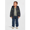 NAME IT MINI winterjas NMMMAX met all over print donkerblauw/groen