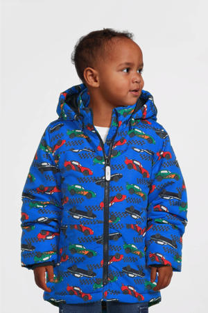 winterjas NMMMAX met all over print hardblauw/rood/groen