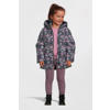 NAME IT MINI gebloemde  winterjas NMFMAXI donkerblauw/roze