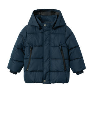 baby gewatteerde winterjas NMMMEMO donkerblauw