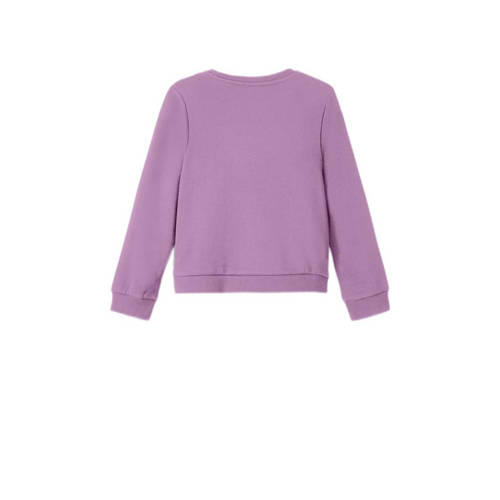 name it KIDS sweater met printopdruk lichtpaars Printopdruk 122 128