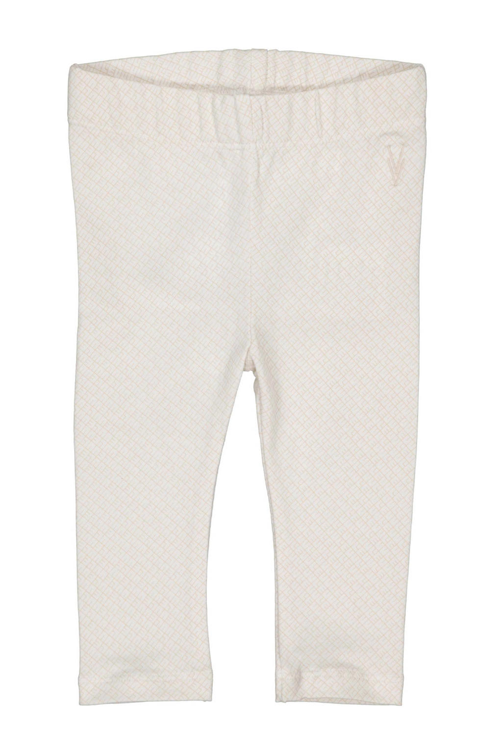 Wit en beige meisjes LEVV Newborn baby legging van stretchkatoen met elastische tailleband