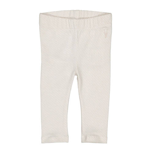 LEVV Newborn baby legging LNOUKNOS met all over print wit/beige Meisjes Stretchkatoen - maat 50 afbeelding