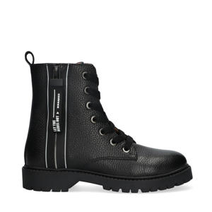 leren veterboots zwart