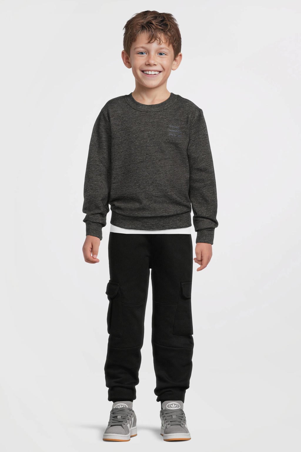 Anytime sweater denim look zwart