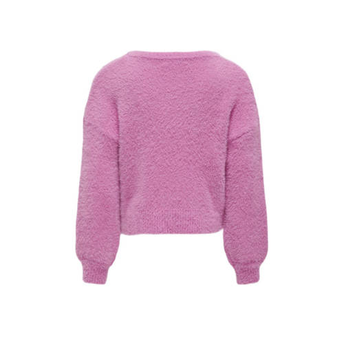 Only KIDS GIRL gebreide trui KOGNEWPIUMO roze Meisjes Nylon Ronde hals 146 152