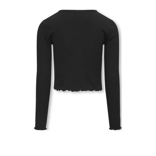 Only KIDS GIRL longsleeve zwart Meisjes Polyester Ronde hals Effen 134 140
