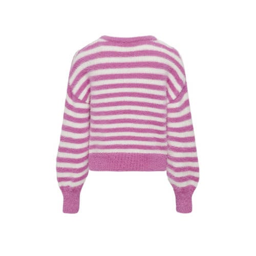 Only KIDS GIRL gebreide trui KOGNEWPIUMO roze wit Meisjes Nylon Ronde hals 146 152