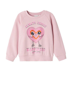sweater NMFVENUS met printopdruk roze
