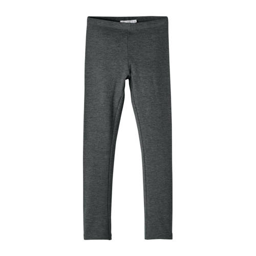 NAME IT KIDS gemêleerde legging NKFDAVINA Grijs Meisjes Stretchkatoen Gemêleerd - maat 122 afbeelding