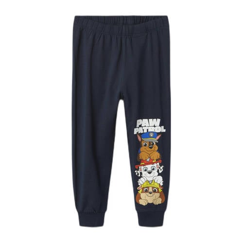 name it MINI Paw Patrol pyjama met printopdruk donkerblauw Jongens Stretchkatoen Ronde hals 98 104