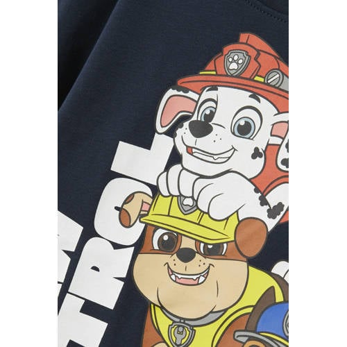 name it MINI Paw Patrol pyjama met printopdruk donkerblauw Jongens Stretchkatoen Ronde hals 98 104