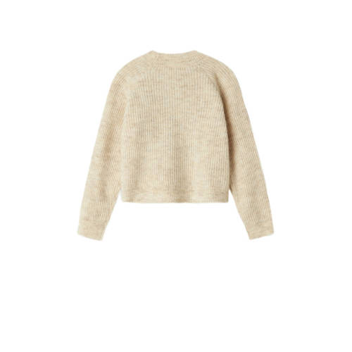 name it KIDS gemêleerd vest NKFHOLLY beige Meisjes Polyester V-hals Melée 122 128
