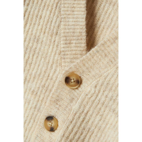 name it KIDS gemêleerd vest NKFHOLLY beige Meisjes Polyester V-hals Melée 122 128