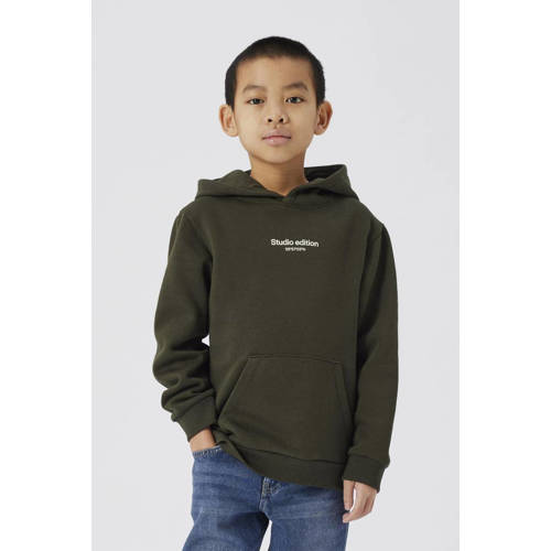 name it KIDS hoodie met tekst groen Sweater Tekst 158 164