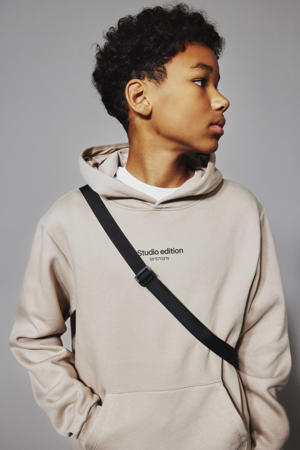 hoodie met tekst beige
