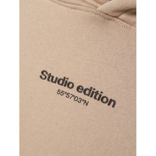 NAME IT KIDS hoodie met tekst beige Sweater Effen - maat 146/152 afbeelding