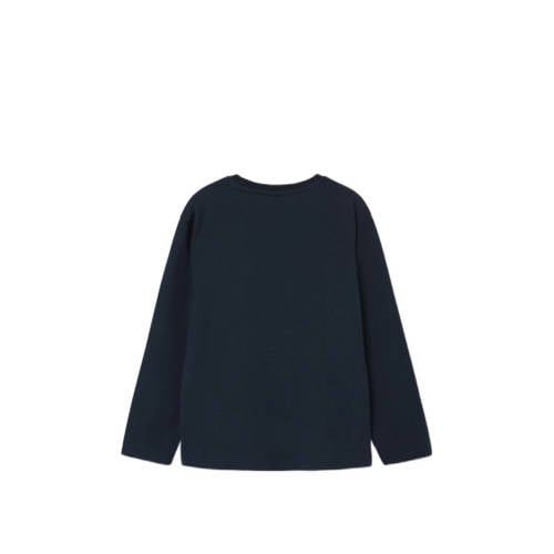 name it KIDS Pokemon longsleeve met printopdruk donkerblauw Jongens Katoen Ronde hals 158 164
