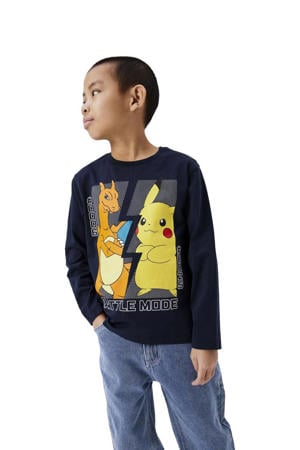 Pokemon longsleeve met printopdruk donkerblauw