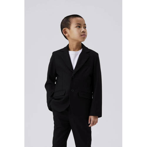 name it KIDS colbert NKMRIRAMEL zwart Jongens Polyester Reverskraag Effen 152