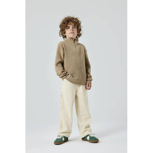 name it KIDS gebreide trui beige Jongens Katoen Opstaande kraag Effen 158 164