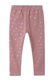 thumbnail: NAME IT MINI fleece legging NMFTAVINA met hartjes paars/roze