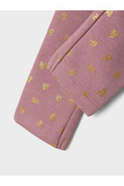 thumbnail: NAME IT MINI fleece legging NMFTAVINA met hartjes paars/roze