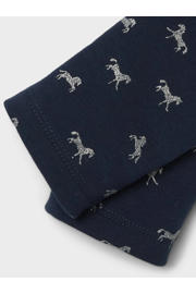 thumbnail: NAME IT MINI fleece legging NMFTAVINA met all over print donkerblauw/wit