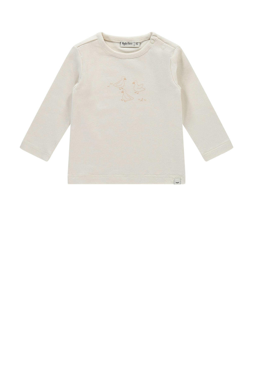  jongens en meisjes Babyface baby longsleeve van stretchkatoen met printopdruk, lange mouwen, ronde hals en drukknoopsluiting