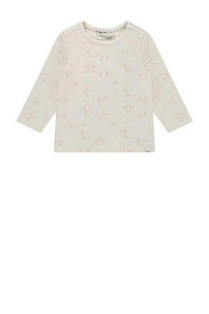 baby longsleeve met all over print ecru