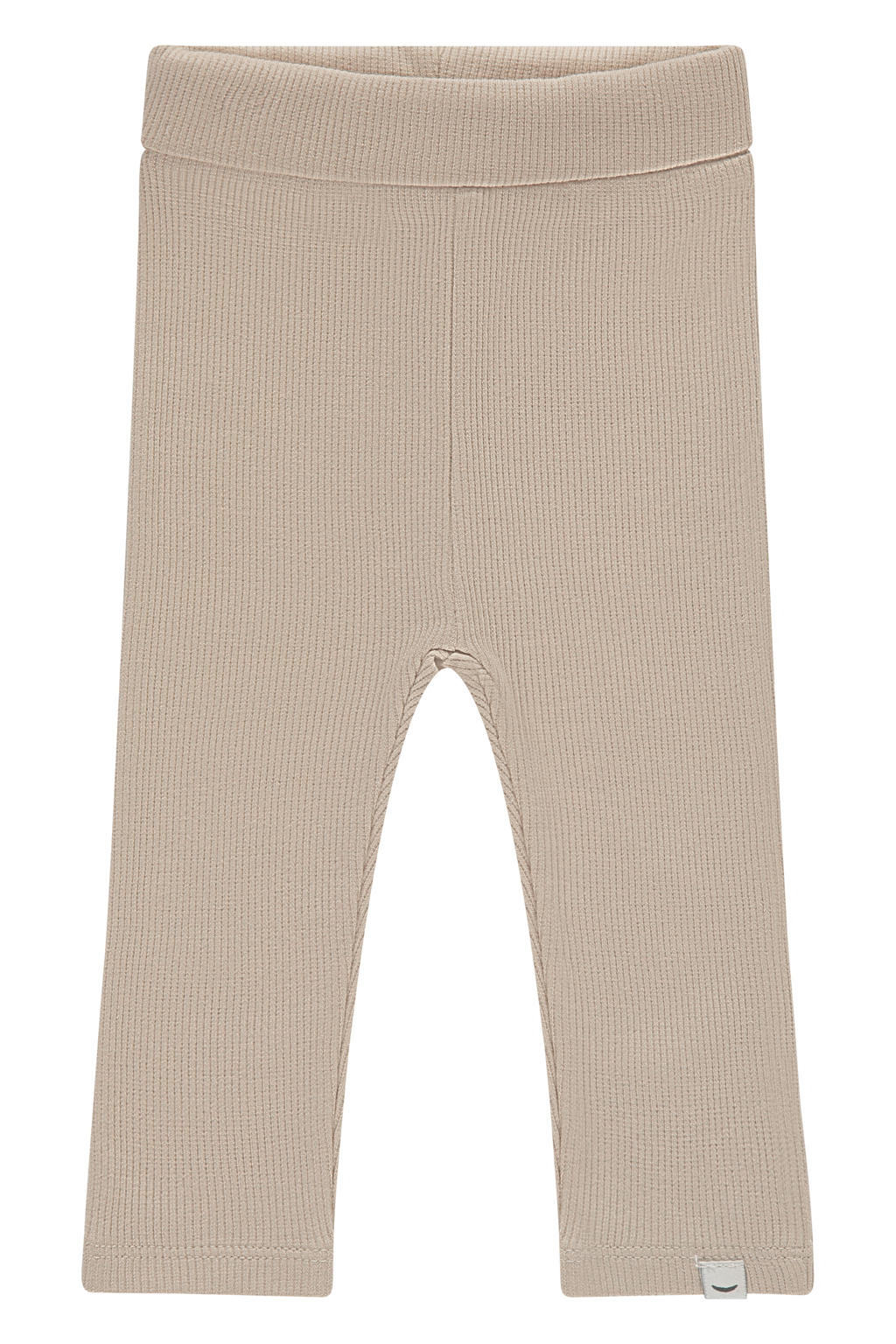 Beige Babyface baby broek van stretchkatoen met elastische tailleband en effen