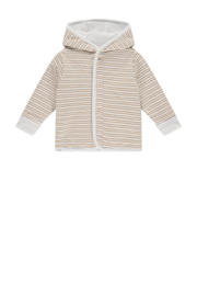 thumbnail: Babyface baby gestreept reversible sweatvest beige/ecru