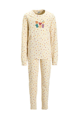 pyjama beige/paars/oranje