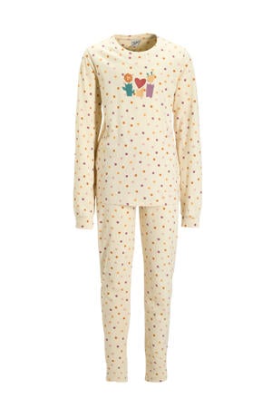 pyjama beige/paars/oranje