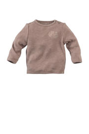 thumbnail: Zandkleurige jongens Z8 longsleeve Caspian van polyester met effen, lange mouwen, ronde hals en drukknoopsluiting