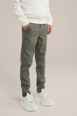 slim fit broek donkergroen