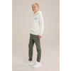 WE Fashion slim fit broek donkergroen