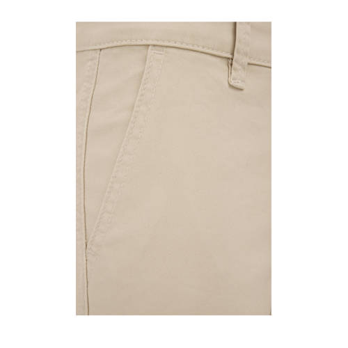WE Fashion slim fit cargobroek beige Jongens Stretchkatoen Effen 134