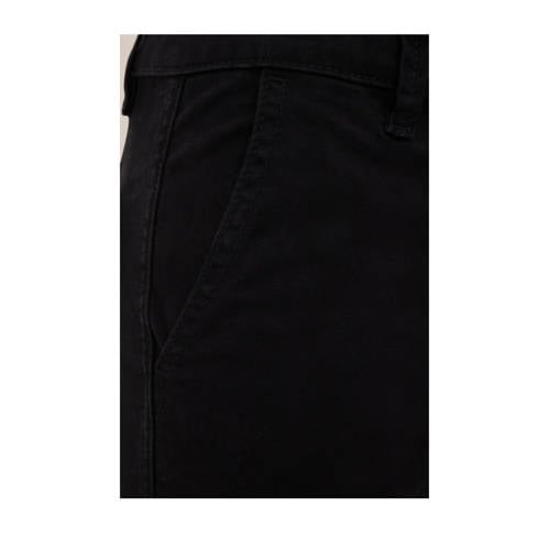 WE Fashion slim fit cargobroek zwart Jongens Stretchkatoen Effen 170