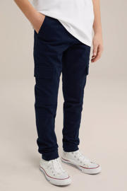 thumbnail: WE Fashion Blue Ridge slim fit cargobroek marineblauw