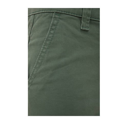 WE Fashion slim fit cargobroek olijfgroen Jongens Stretchkatoen Effen 116