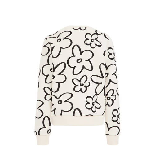 WE Fashion sweater wit Trui Meisjes Katoen Ronde hals Bloemen 158 164