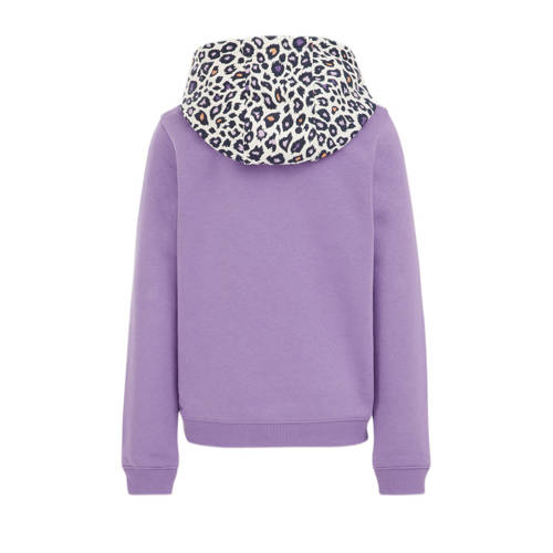 WE Fashion hoodie paars Trui Meisjes Sweat Capuchon Meerkleurig 122 128