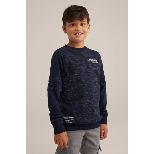 WE Fashion sweater donkerblauw Effen 170 176 | Sweater van