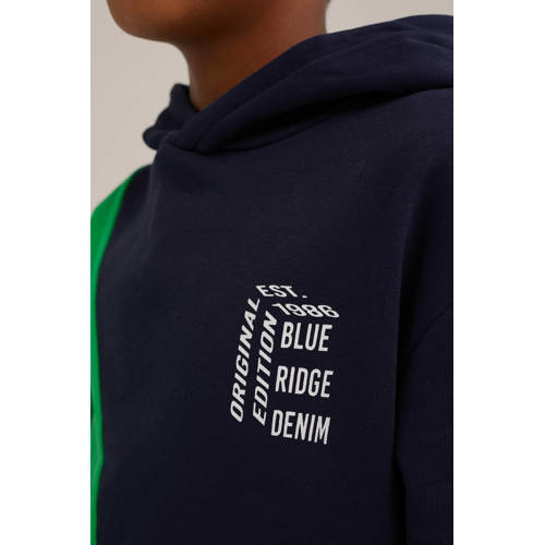 WE Fashion hoodie groen Trui Jongens Sweat Capuchon Meerkleurig 158 164