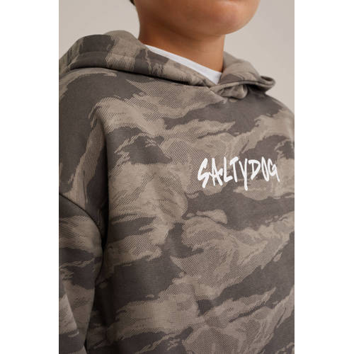 WE Fashion hoodie grijs Trui Jongens Sweat Capuchon All over print 122 128