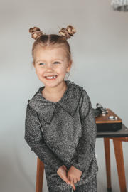 thumbnail: Zilverkleurige meisjes Your Wishes longsleeve donker van stretchkatoen met meerkleurige print, lange mouwen, ronde hals en glitters
